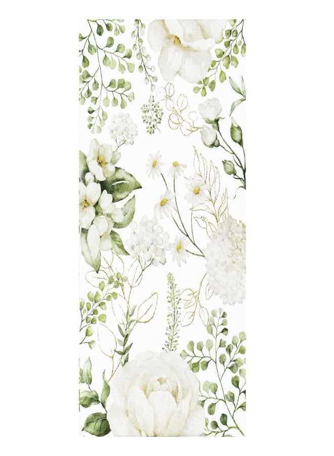 AimFun 100 White Floral Guest Napkins Disposable Spring Blossom Hand Towels Decorative Wildflower Greenery Paper Dinner Napkin for Bathroom Toilet Powder Room Wedding Birthday Bridal Party Decor - Image 1